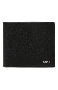 Мужской кожаные портмоне BOSS черного цвета, арт. 50513646 | Фото 1 (Материал сплава: Проставлено; Материал: Натуральная кожа; Нос: Не проставлено)