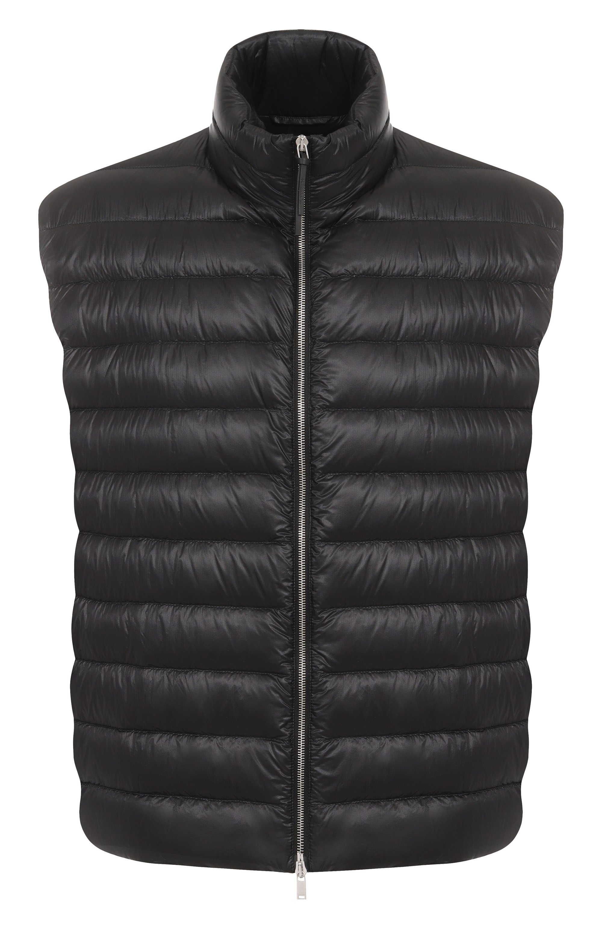 Пуховый жилет JIL SANDER черного цвета по цене 199500 руб., арт. J47AF0148-J70122, фото 1 Пуховый жилет JIL SANDER, арт. J47AF0148-J70122, фото 1