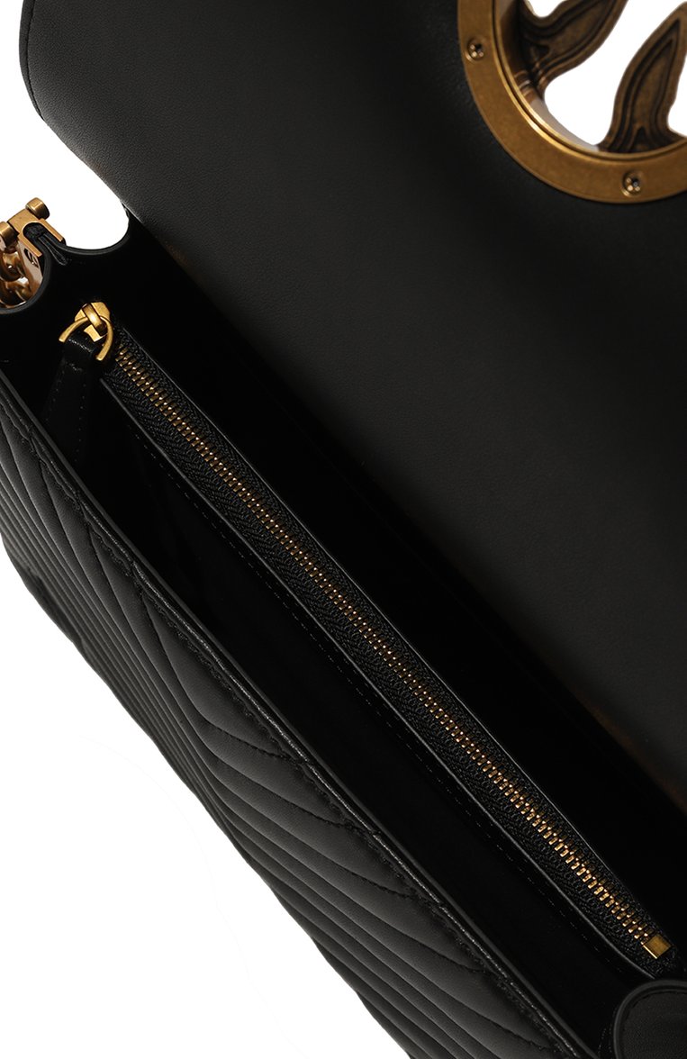 Женская сумка love click classic PINKO черного цвета, арт. 100063/A0GK | Фото 5 (Материал: Натуральная кожа; Материал сплава: �Проставлено; Ремень/цепочка: На ремешке; Драгоценные камни: Проставлено; Размер: small)