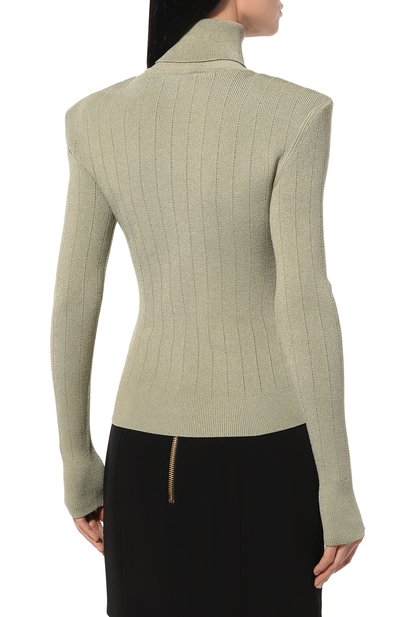 Водолазка из вискозы BALMAIN светло-зеленого цвета по цене 127500 руб., арт. DF0KH000/KB07, фото 4 Водолазка из вискозы BALMAIN, арт. DF0KH000/KB07, фото 4