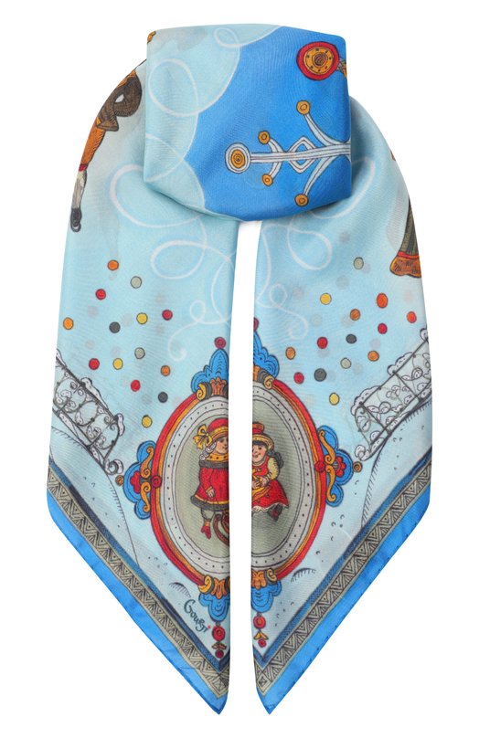 Шелковый платок На катке Gourji 91144437/4461172 Голубой 91144437/4461172