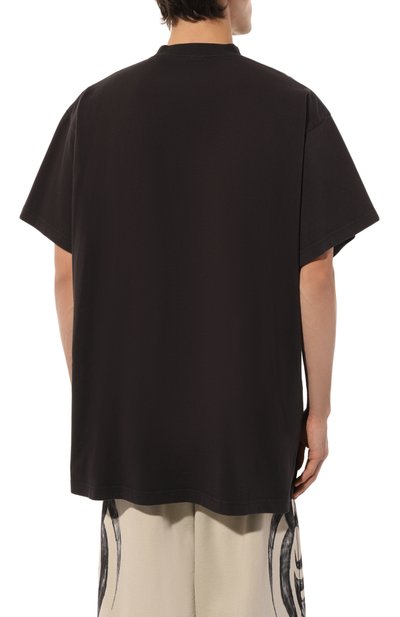 Хлопковая футболка BALENCIAGA черного цвета по цене 78900 руб., арт. 787349/TRVH5, фото 4 Хлопковая футболка BALENCIAGA, арт. 787349/TRVH5, фото 4