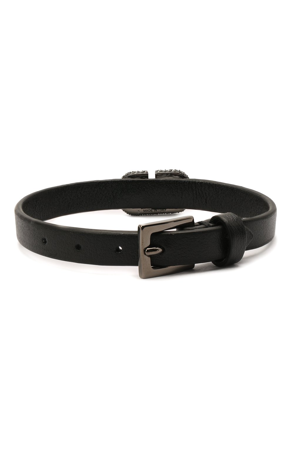 Кожаный браслет vlogo VALENTINO черного цвета по цене 29950 руб., арт. VW2J0H19/VDU, фото 2 Кожаный браслет vlogo VALENTINO, арт. VW2J0H19/VDU, фото 2