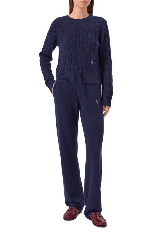 Свитер из кашемира и шерсти Sporty and Rich WS06665302BL106 Синий  WS06665302BL106 Фото 2