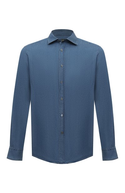 Мужская рубашка из хлопка и кашемира ZEGNA, арт. UCX27A6/SRF6