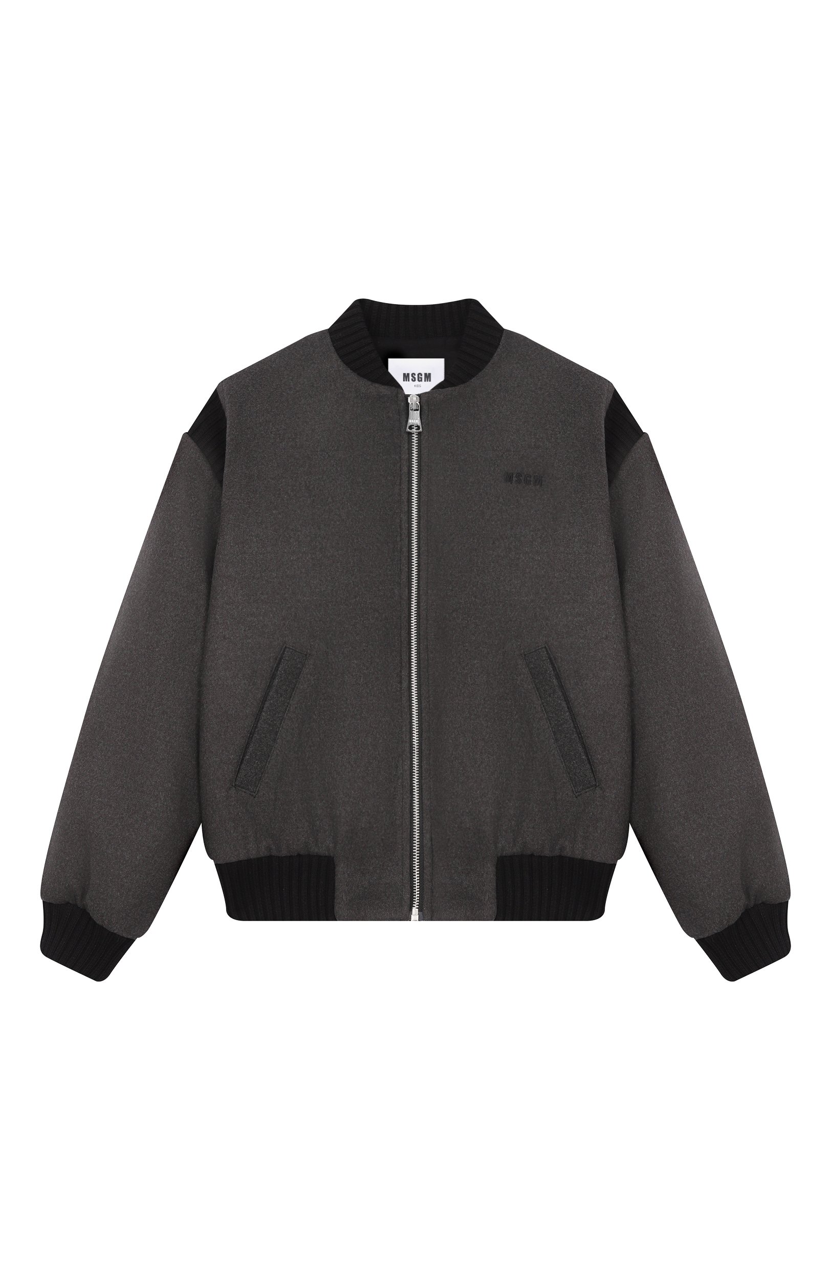 Бомбер MSGM KIDS темно-серого цвета по цене 37550 руб., арт. F6MSJBB0281, фото 1 Бомбер MSGM KIDS, арт. F6MSJBB0281, фото 1