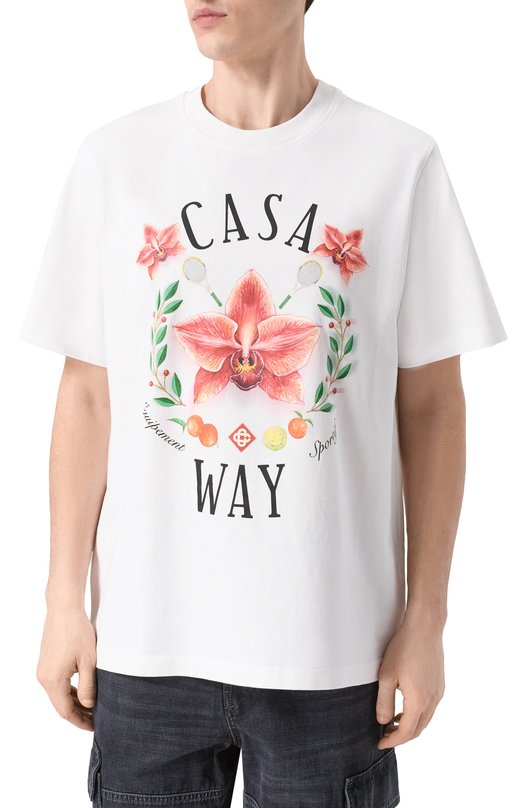 Хлопковая футболка Casablanca M-SP26-JTS-001-15 Белый  M-SP26-JTS-001-15 Фото 3