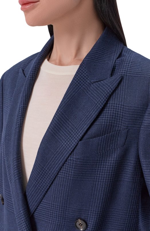 Жакет из кашемира и шелка Kiton D54501K0997G Синий  D54501K0997G Фото 5