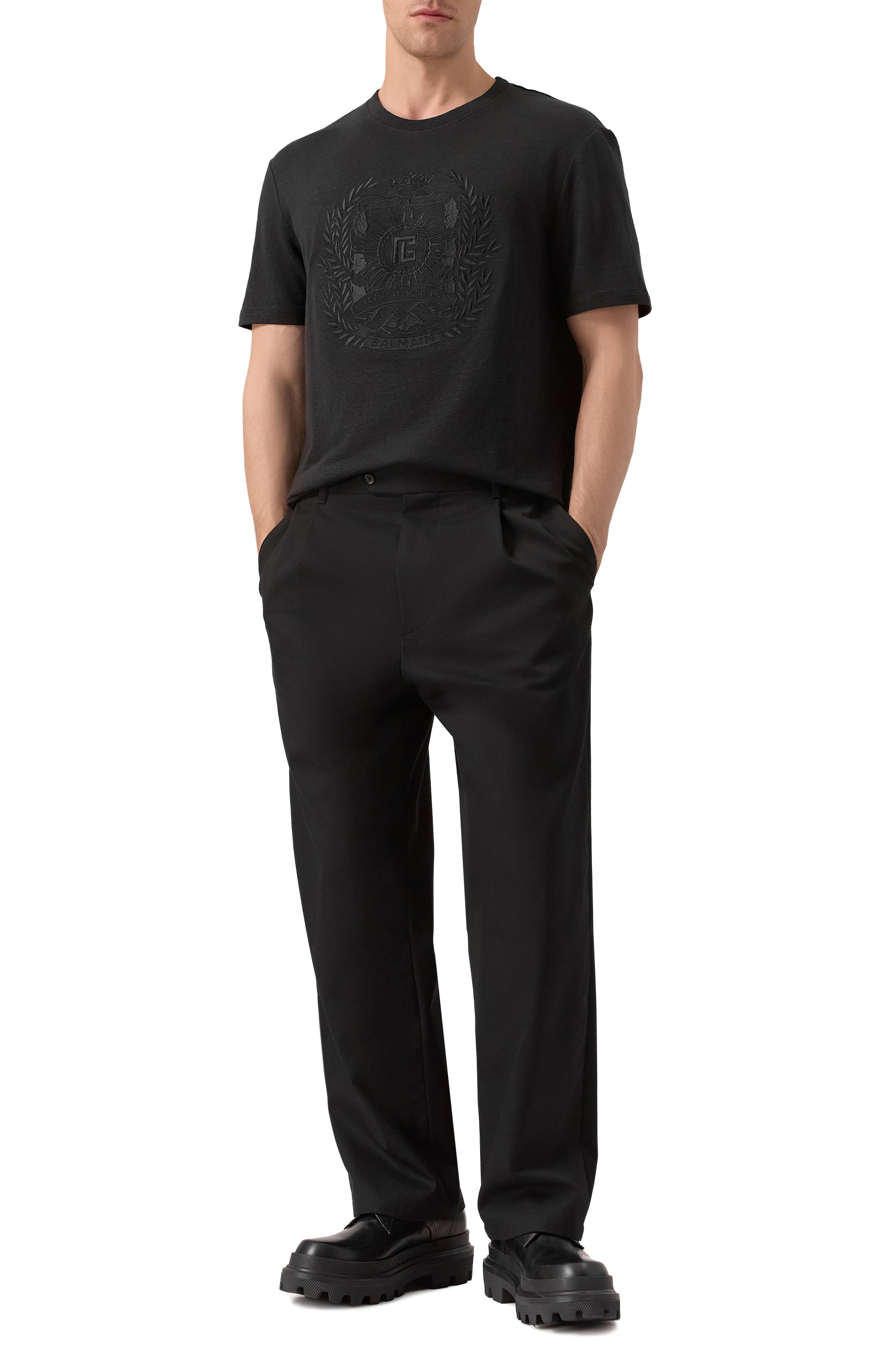 Льняная футболка BALMAIN, арт. FH1EG000/BD09, фото 2