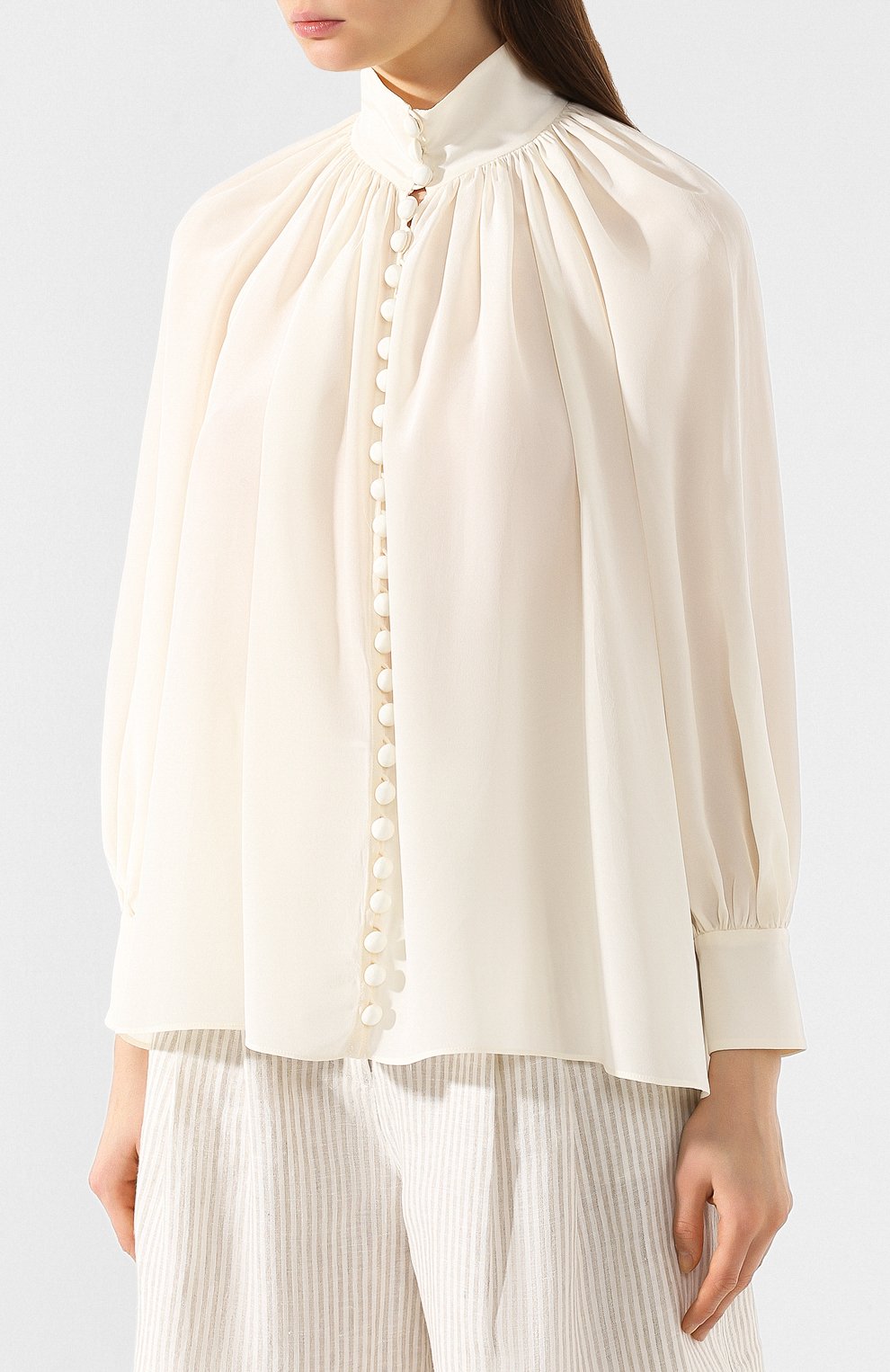 Шелковая блузка ZIMMERMANN белого цвета по цене 49100 руб., арт. 7676TRSUP, фото 3 Шелковая блузка ZIMMERMANN, арт. 7676TRSUP, фото 3