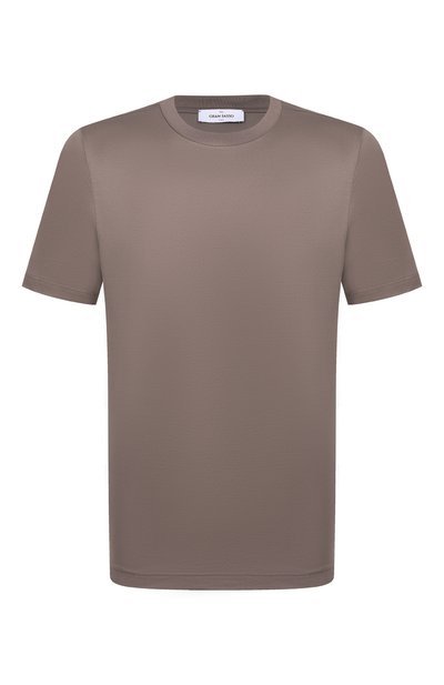 Хлопковая футболка GRAN SASSO серого цвета по цене 18200 руб., арт. 60196/74007, фото 1 Хлопковая футболка GRAN SASSO, арт. 60196/74007, фото 1