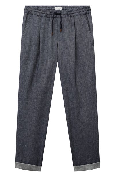 Брюки изо льна и хлопка BRUNELLO CUCINELLI, арт. BS457P503C, фот о 1