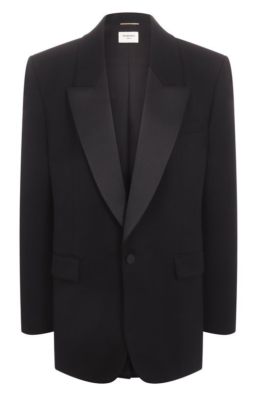 Шерстяной жакет Saint Laurent 818718/Y7E63 Чёрный 818718/Y7E63