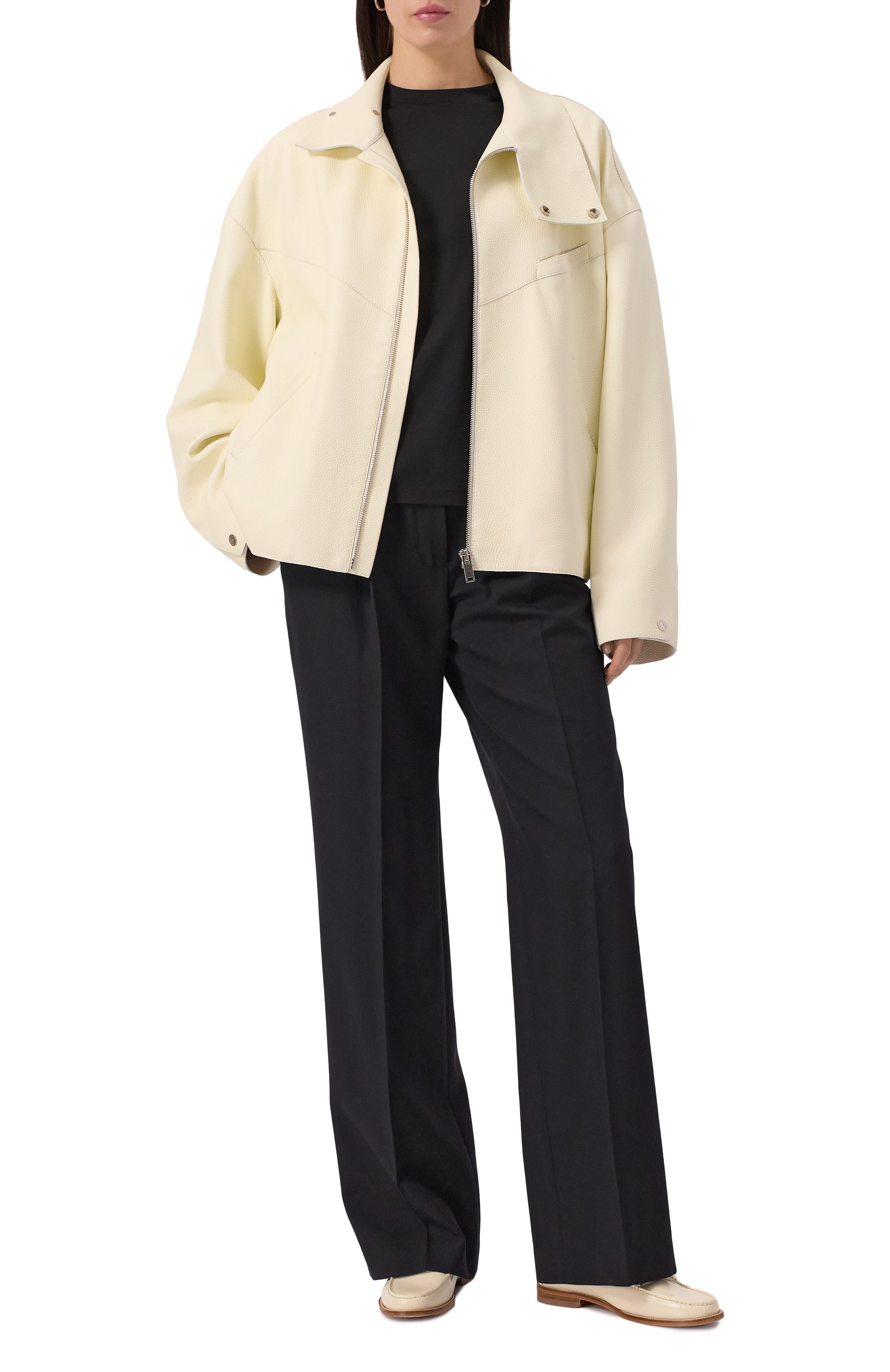 Кожаная куртка MASLOV кремового цвета по цене 286000 руб., арт. Z017, фото 2 Кожаная куртка MASLOV, арт. Z017, фото 2