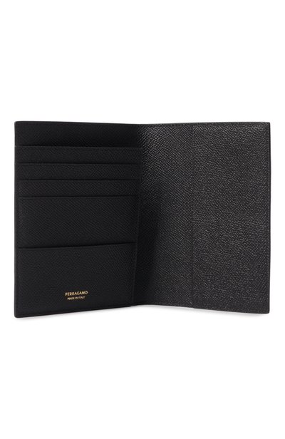 Кожаная обложка для паспорта FERRAGAMO черного цвета по цене 52550 руб., арт. 661563/779717, фото 3 Кожаная обложка для паспорта FERRAGAMO, арт. 661563/779717, фото 3