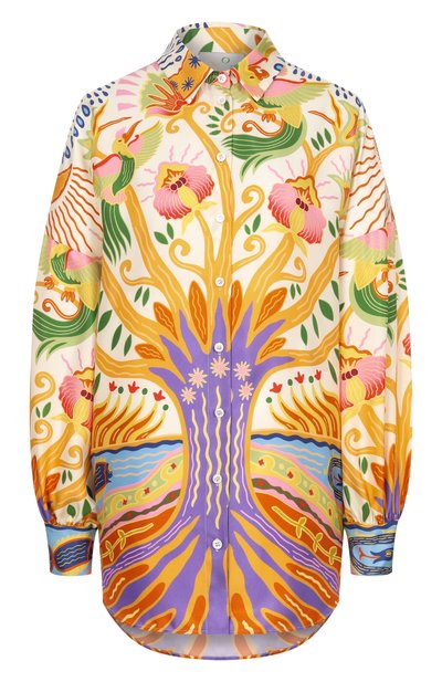 Женская шелковая рубашка OLOLOL, арт. OLSH029/6010.TREE122