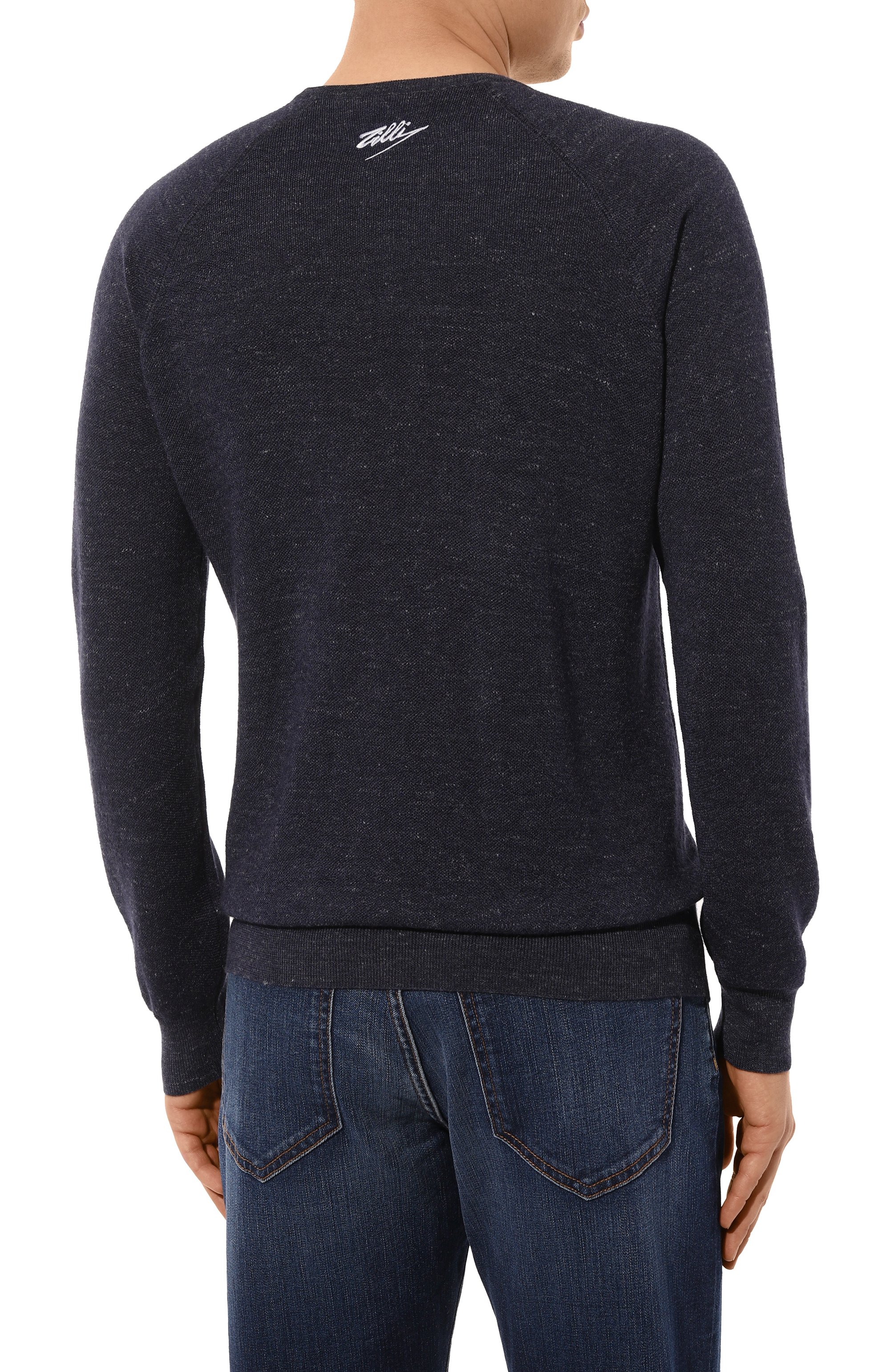 Джемпер из шелка и хлопка ZILLI темно-синего цвета по цене 119000 руб., арт. KRN003M0345VHEMS0, фото 4 Джемпер из шелка и хлопка ZILLI, арт. KRN003M0345VHEMS0, фото 4