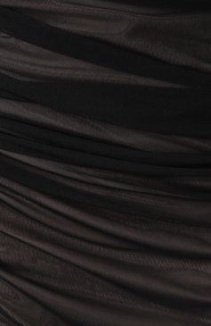Женское платье MUGLER черного цвета, арт. 25P3R01727595 | Фото 6 (Рукава: Длинные; Материал сплава: Проставлено; Длина Ж (юбки, платья, шорты): Макси; Драгоценные камни: Проставлено; Женское Кросс-КТ: Платье-одежда; Стили: Готика; Случай: Коктейльный; Материал внешний: Синтетический материал)