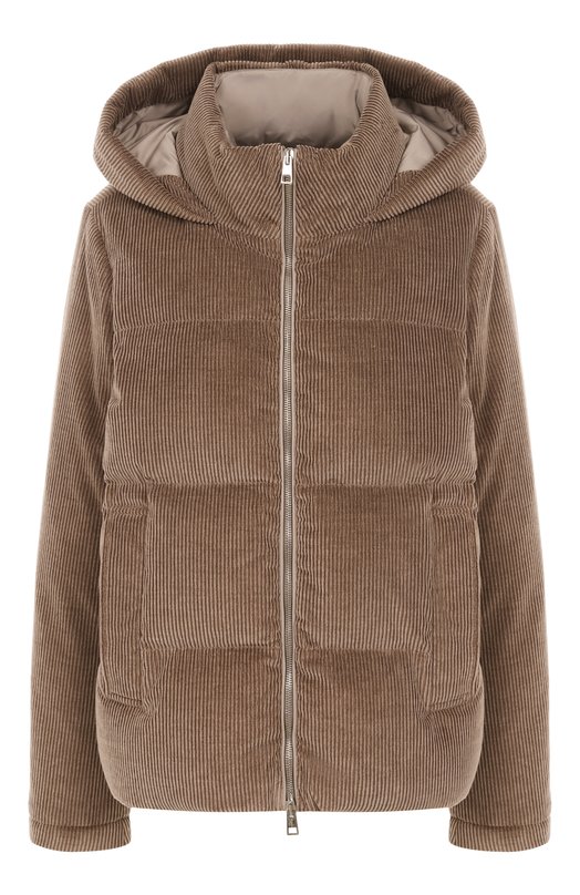 Вельветовый пуховик Kiton D54658K0587C07 Коричневый D54658K0587C07