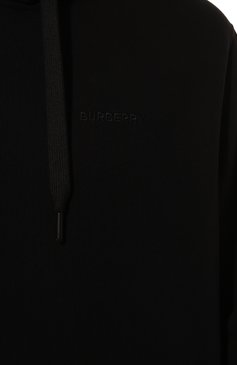 Мужской хлопковое худи BURBERRY черного цвета, арт. 8072713 | Фото 5 (Драгоценные камни: Проставлено; Рукава: Длинные; Длина (для топов): Стандартные; Материал сплава: Проставлено; Принт: С принтом; Мужское Кросс-КТ: Худи-одежда; Стили: Кэжуэл; Материал внешний: Хлопок)