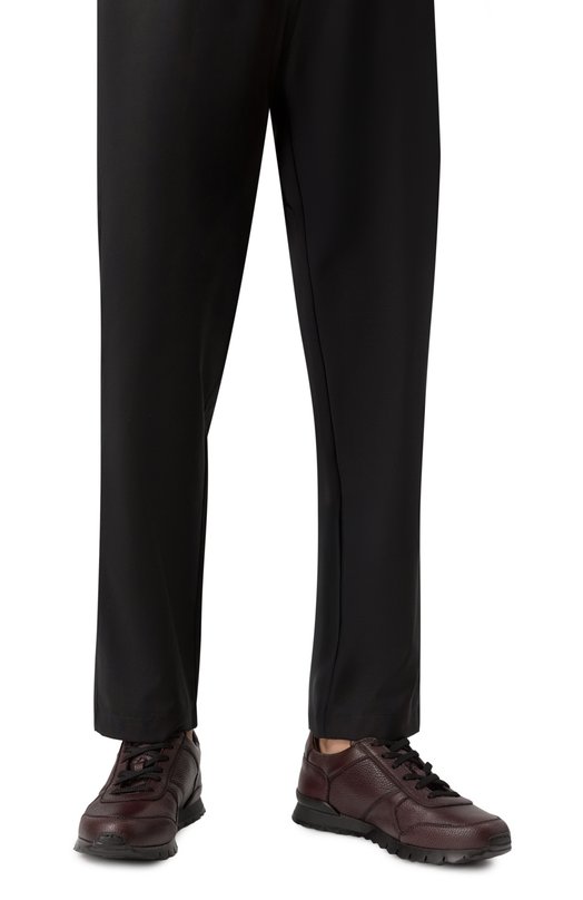 Кожаные кроссовки Kiton USSA114N0012609 Бордовый  USSA114N0012609 Фото 3