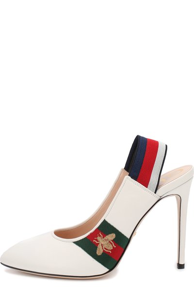 Кожаные туфли с ремешком на шпильке GUCCI, арт. 525942/0HEN0, фото 3
