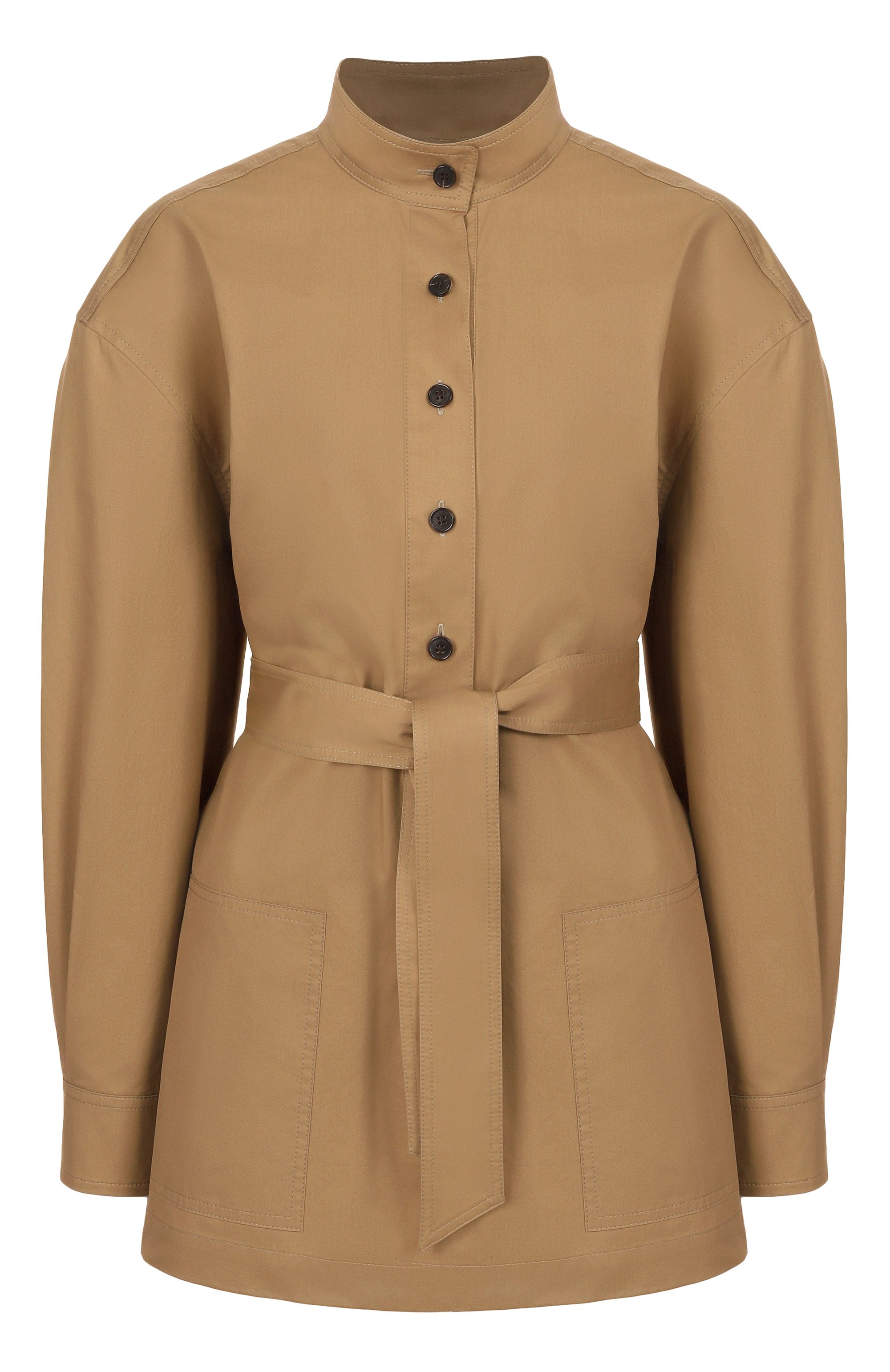 Хлопковая блузка SAINT LAURENT бежевого цвета по цене 244000 руб., арт. 817342/YZ9AN, фото 1 Хлопковая блузка SAINT LAURENT, арт. 817342/YZ9AN, фото 1