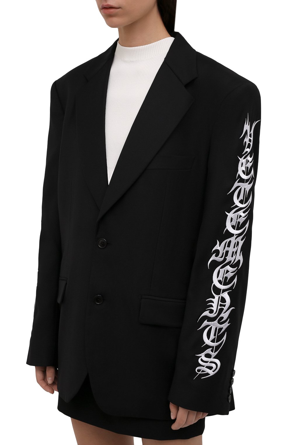 Шерстяной жакет VETEMENTS черного цвета по цене 265000 руб., арт. UA52JA750B 1202/W, фото 3 Шерстяной жакет VETEMENTS, арт. UA52JA750B 1202/W, фото 3