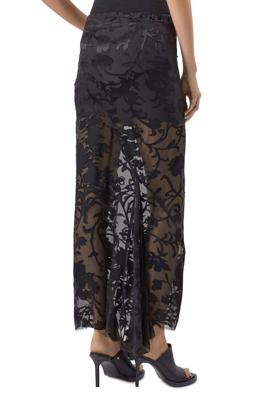 Юбка из вискозы и шелка Ann Demeulemeester B0010457/FA715 Чёрный  B0010457/FA715 Фото 4