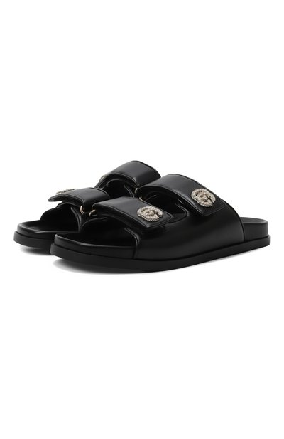 Женские кожаные шлепанцы GUCCI, арт. 816633/AAEKU