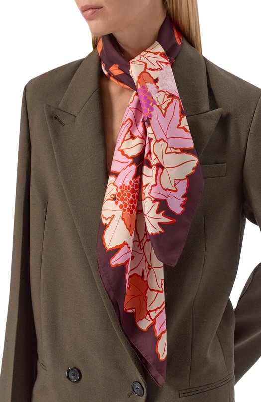 Шелковый платок Petitjean Paris 7C28 Бордовый  7C28 Фото 2