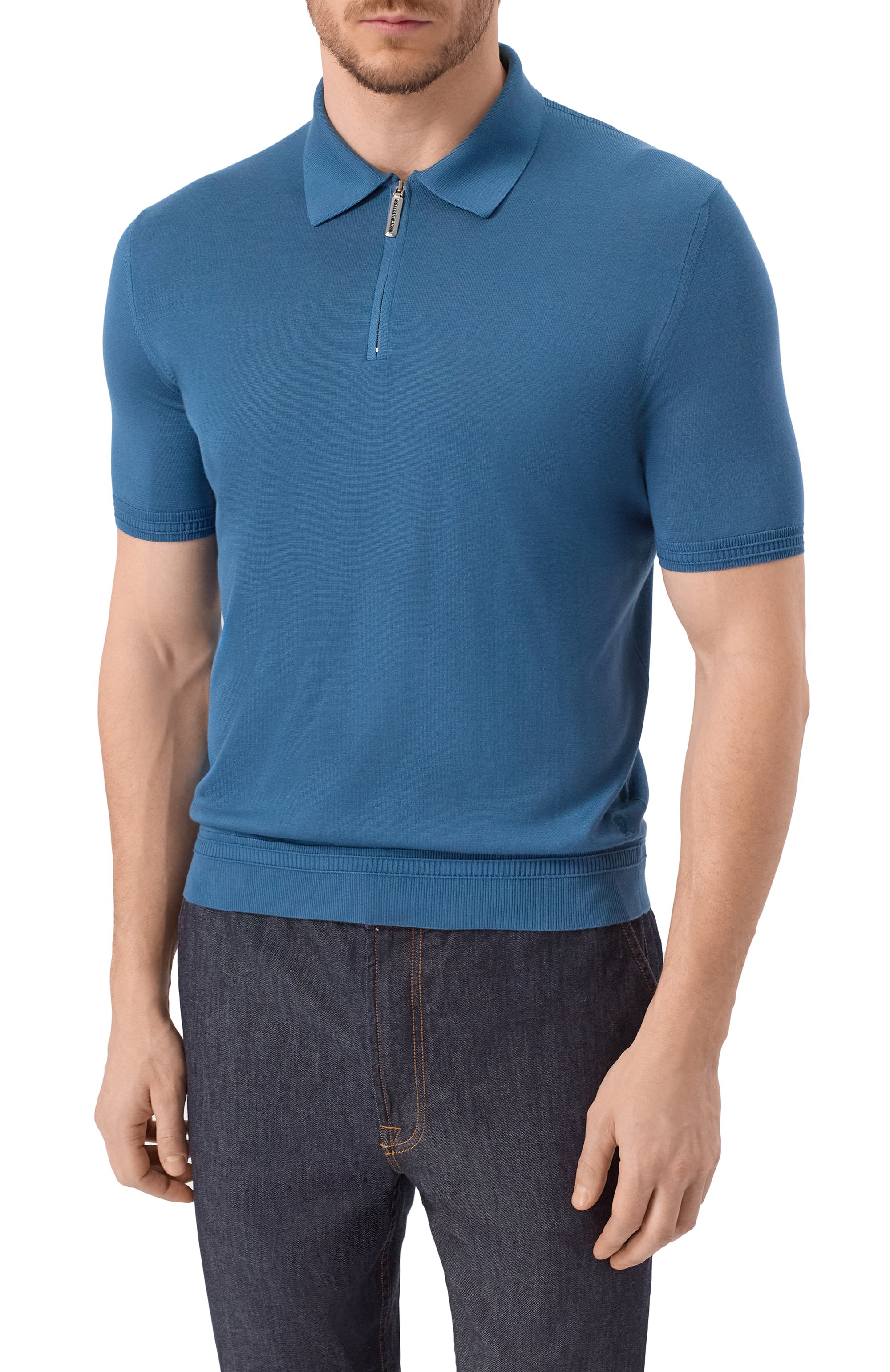 Шелковое поло STEFANO RICCI голубого цвета по цене 130000 руб., арт. K616215P31/F25101, фото 3 Шелковое поло STEFANO RICCI, арт. K616215P31/F25101, фото 3