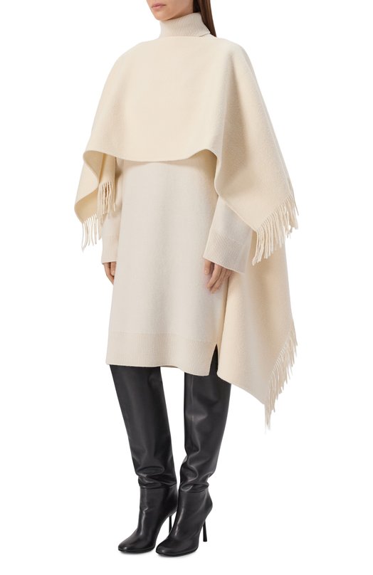 Шерстяное пончо TOTEME 254-WSC0132-FB0471 Кремовый  254-WSC0132-FB0471 Фото 3