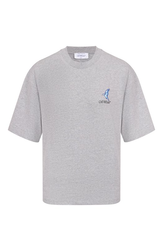 Хлопковая футболка Off-White 0WAA124S25JER003 Серый 0WAA124S25JER003