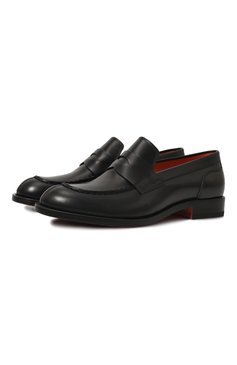 Женские кожаные пенни-лоферы SANTONI черного цвета, арт. WUFL70432BJ2BSV4N01 | Фото 1 (Драгоценные камни: Проставлено; Материал сплава: Проставлено; Материал внутренний: Натуральная кожа; Подошва: Плоская; Каблук высота: Низкий; Материал внешний: Натуральная кожа)