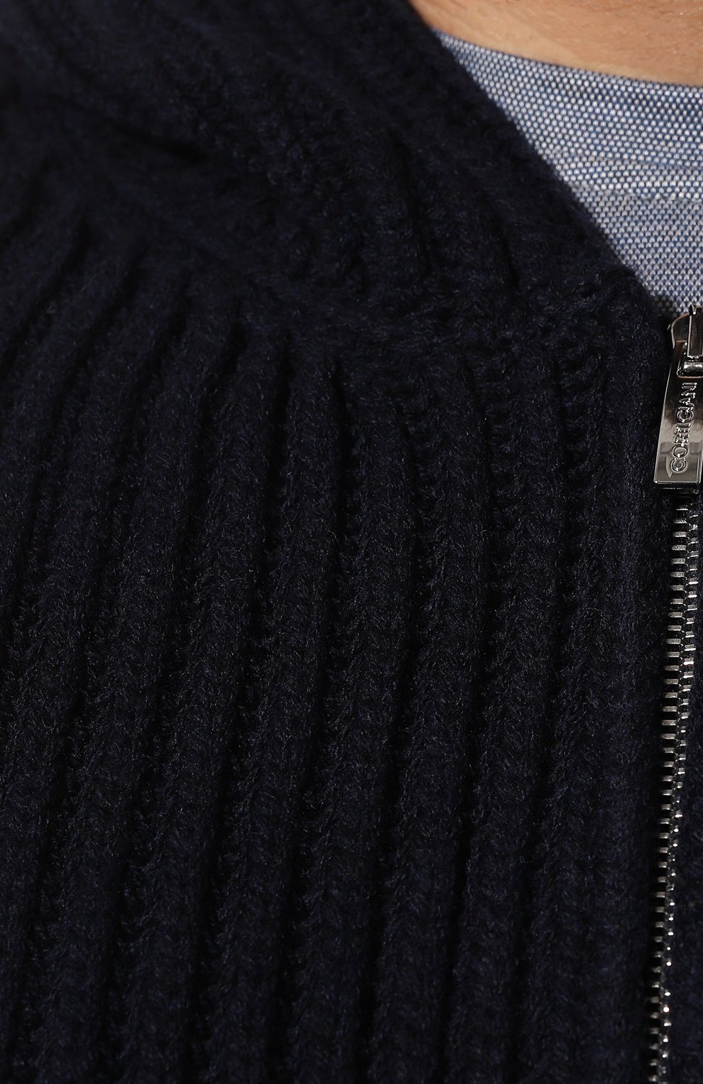 Кардиган из шерсти и кашемира CORTIGIANI темно-синего цвета по цене 84050 руб., арт. 619357, фото 5 Кардиган из шерсти и кашемира CORTIGIANI, арт. 619357, фото 5