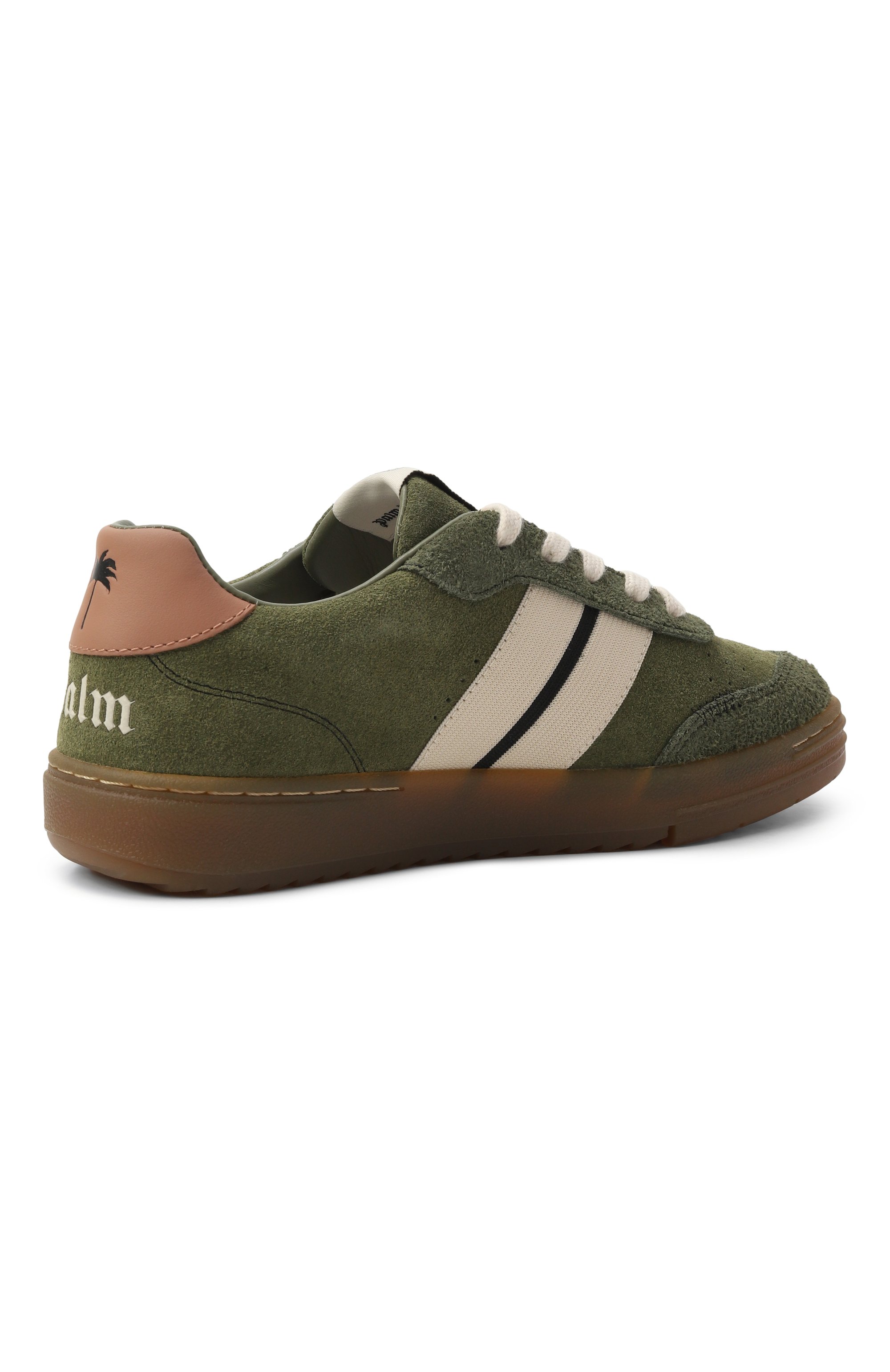 Замшевые кеды PALM ANGELS хаки цвета по цене 29050 руб., арт. PBIA016F25LEA001, фото 3 Замшевые кеды PALM ANGELS, арт. PBIA016F25LEA001, фото 3