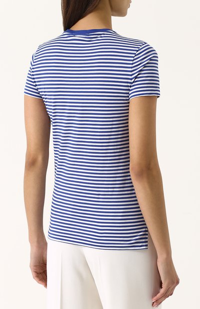 Хлопковая футболка в полоску с круглым вырезом RALPH LAUREN, арт. 290708491, фото 4