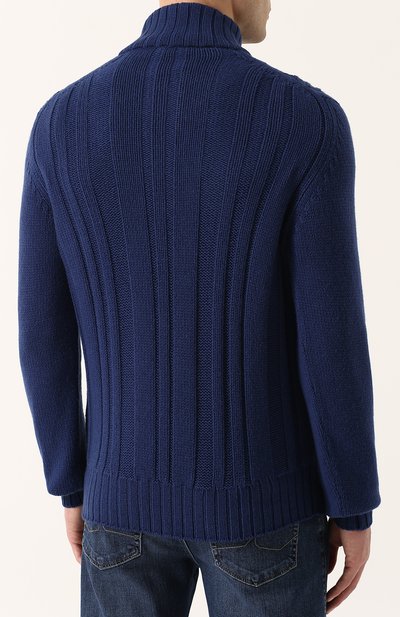 Кашемировый свитер фактурной вязки с воротником на молнии LORO PIANA, арт. FAG4442, фото 4