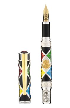 Мужского перьевая ручка хогвартс MONTEGRAPPA бесцветного цвета, арт. ISHPL2SH | Фото 1 (Региональные ограничения белый список (Axapta Mercury): Не проставлено; Материал сплава: Серебро; Нос: Не проставлено)