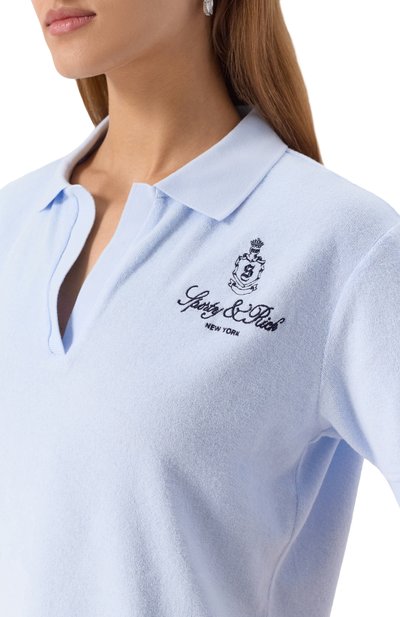 Хлопковое поло SPORTY AND RICH голубого цвета по цене 20750 руб., арт. T0001602231BL90, фото 5 Хлопковое поло SPORTY AND RICH, арт. T0001602231BL90, фото 5