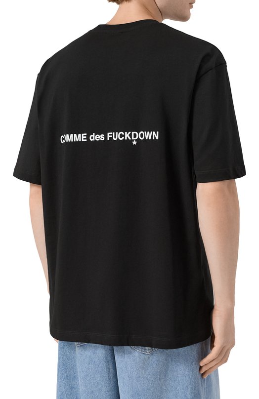 Хлопковая футболка Comme des Fuckdown CFABM01851 Чёрный  CFABM01851 Фото 4