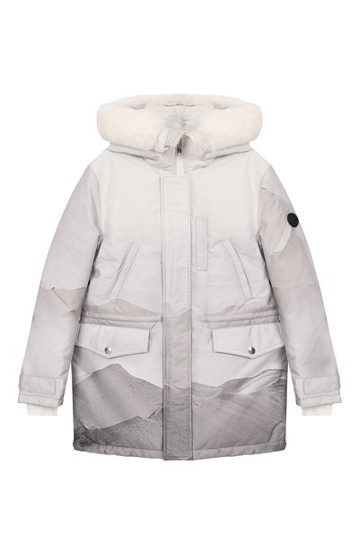 Пуховик с отделкой из кролика YVES SALOMON ENFANT, арт. 26WEM900XXT20G/8-10