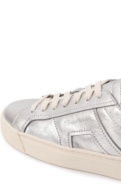 Женские кожаные кеды SANTONI серебряного цвета, арт. WBGG61321PNNTPWT | Фото 7 (Материал сплава: Проставлено; Материал внутренний: Натуральная кожа; Подошва: Платформа; Материал внешний: Натуральная кожа; Драгоценные камни: Проставлено; Материал утеплителя: Без утеплителя; Кросс-КТ: Низкие; Стили: Кэжуэл)