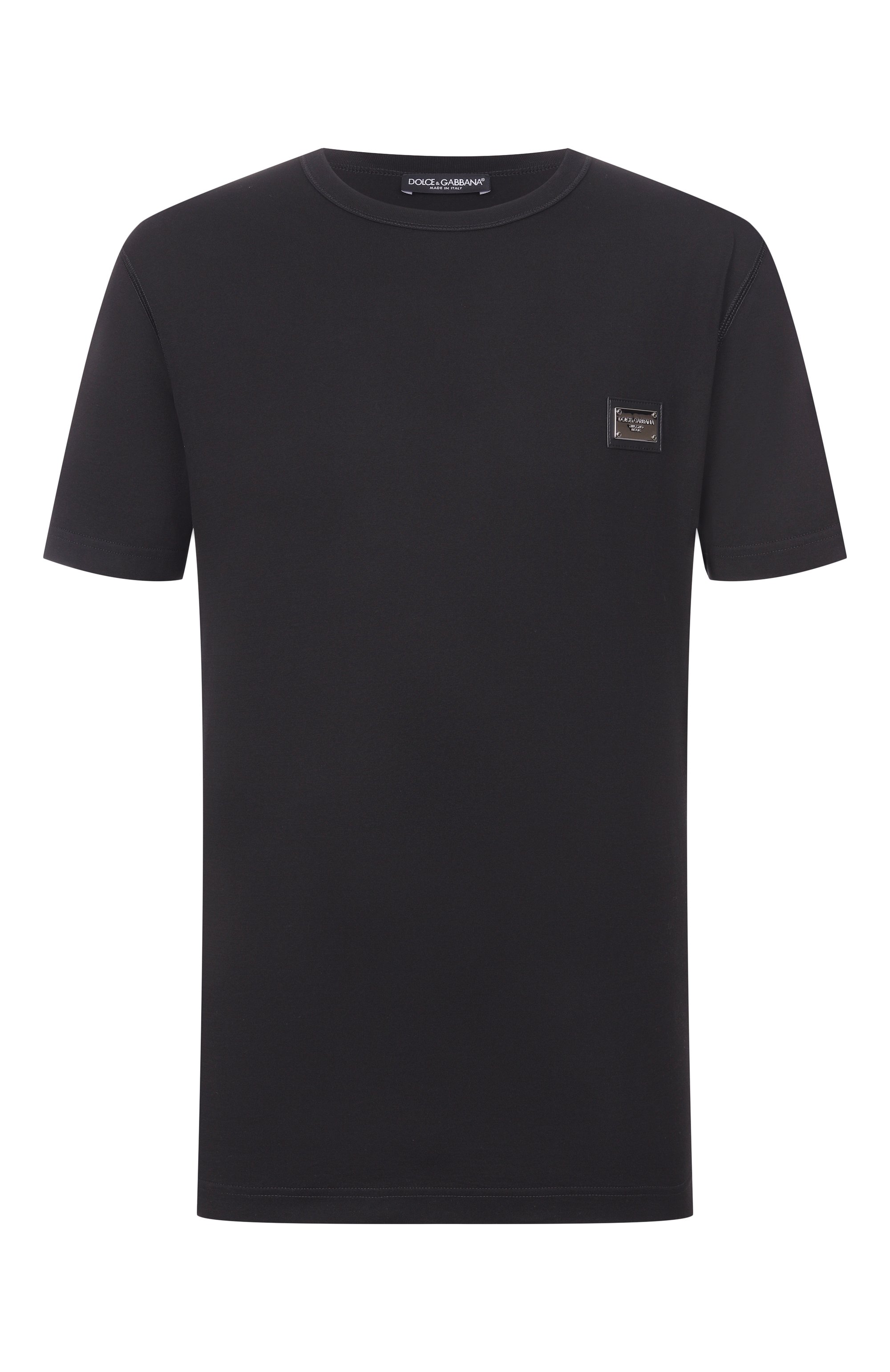 Хлопковая футболка DOLCE & GABBANA черного цвета по цене 45950 руб., арт. G8PT1T/G7P1B, фото 1 Хлопковая футболка DOLCE & GABBANA, арт. G8PT1T/G7P1B, фото 1