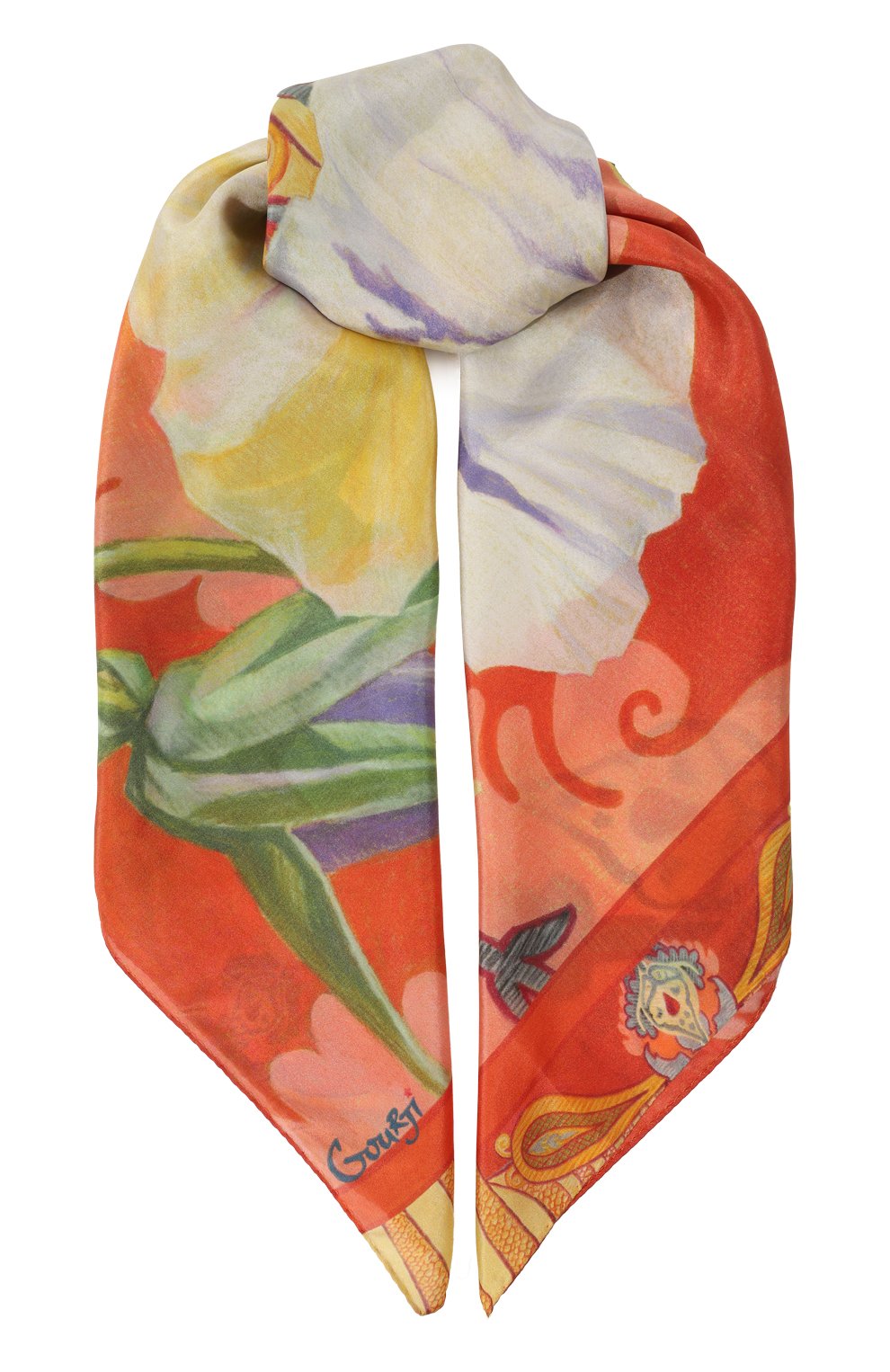 Шелковый платок анютины глазки GOURJI, арт. 91121137/518171172, фото 1