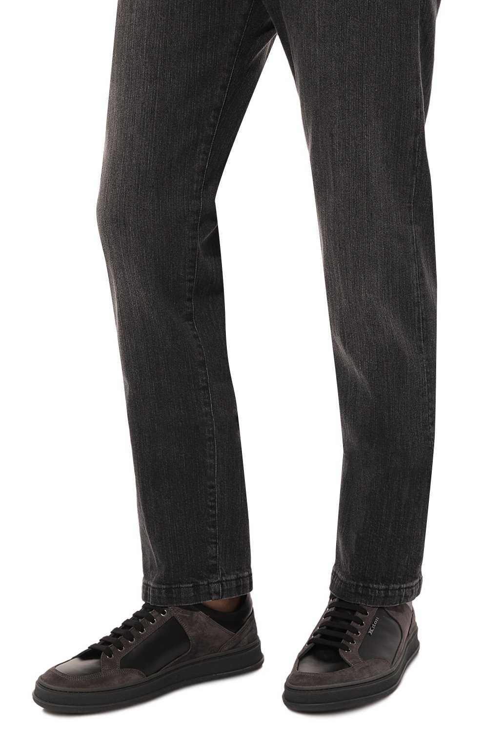 Кожаные кеды KITON, арт. USSA204N0110509, фото 3