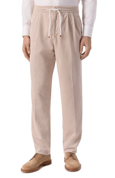 Вельветовые брюки BRUNELLO CUCINELLI светло-бежевого цвета по цене 143500 руб., арт. M280UE1710, фото 3 Вельветовые брюки BRUNELLO CUCINELLI, арт. M280UE1710, фото 3