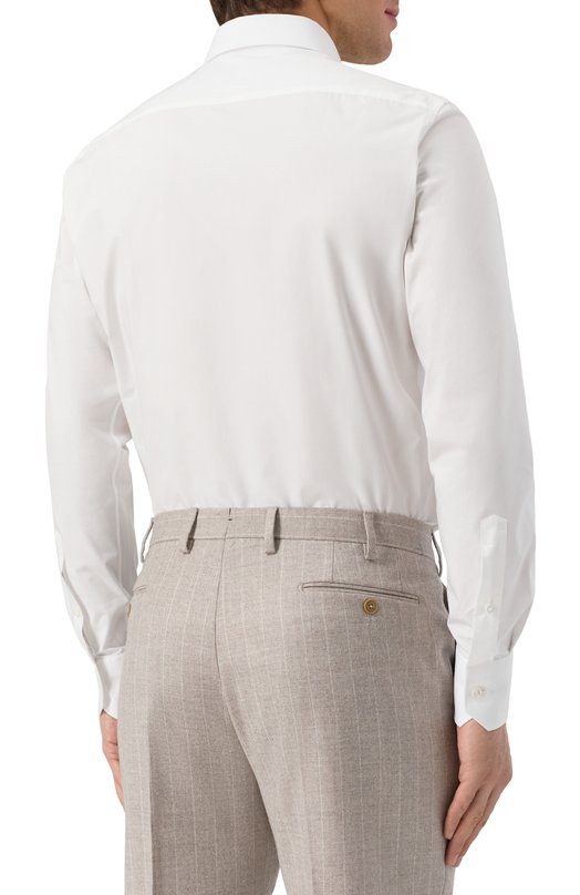 Хлопковая сорочка Zegna 9MS0MT/CT1063 Белый  9MS0MT/CT1063 Фото 4