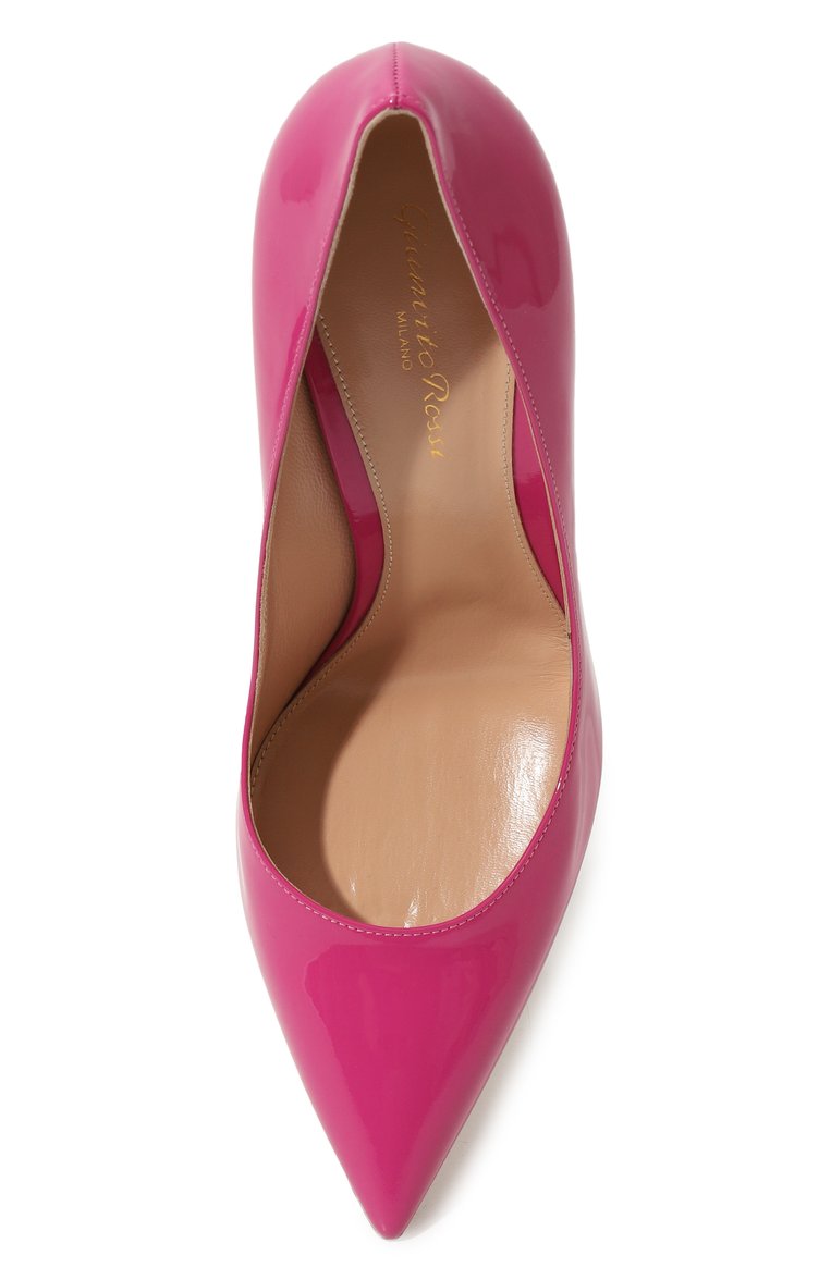 Женские кожаные туфли gianvito 105 GIANVITO ROSSI фуксия цвета, арт. G28470.15RIC.VERBL00 | Фото 6 (Каблук тип: Шпилька; Материал внутренний: Натуральная кожа; Подошва: Плоская; Каблук высота: Высокий; Материал внешний: Натуральная кожа)